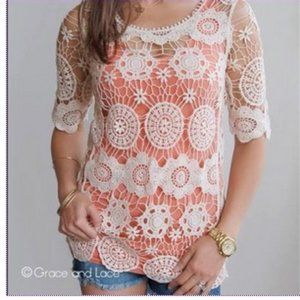 Grace & Lace Crochet Lace Tunic Cover Up